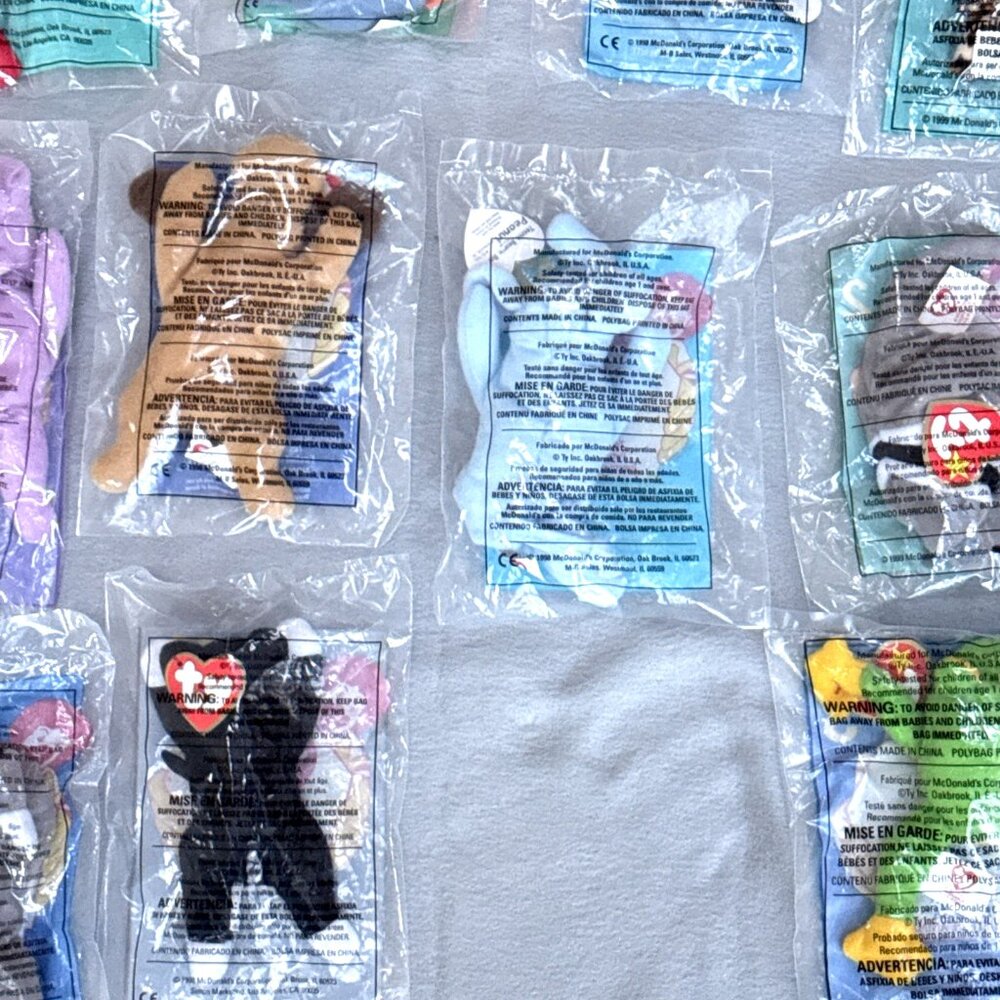 McDonalds Ty Teenie Beanie Babies 1998 1999 Lot Of 24 Complete Sets Plush Favors - Picture 15 of 16